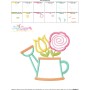 Watering Can Flowers-2 Applique Design Pattern-3