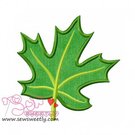 Green Maple Leaf Applique Design- 1