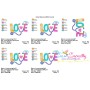 Love Nursing Stethoscope Bandage Lettering Embroidery Design Pattern-2