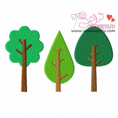 Summer Trees Embroidery Design Pattern-1