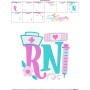 RN (Registered Nurse) Medical Lettering Embroidery Design Pattern-3