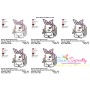 Bandana Easter Bunny Sketch Embroidery Design Pattern-2