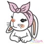 Bandana Easter Bunny Sketch Embroidery Design Pattern-1