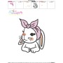 Bandana Easter Bunny Sketch Embroidery Design Pattern-3