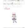 Easter Bunny Ballerina Embroidery Design Pattern-3