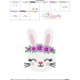 Easter Bunny Face Floral Embroidery Design Pattern-3