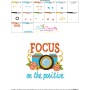 Focus On The Positive Floral Camera Lettering Embroidery Design Pattern-3