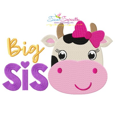 Cow Big Sis Embroidery Design Pattern-1