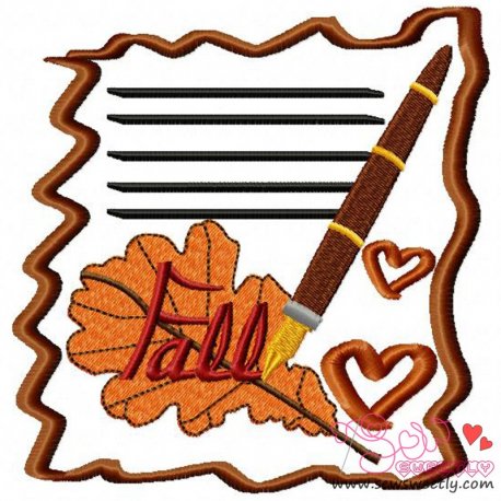 Fall Greetings Embroidery Design Pattern-1