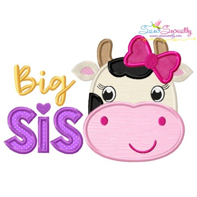 Cow Big Sis Applique Design Pattern-1