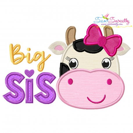 Free Cow Big Sis Applique Design Pattern-1
