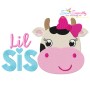 Cow Lil Sis Embroidery Design Pattern-1