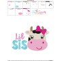 Cow Lil Sis Embroidery Design Pattern-3