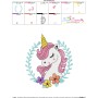 Unicorn Floral Frame Embroidery Design Pattern-3