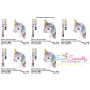Cute Unicorn Face Floral Embroidery Design Pattern-2