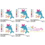 Cute Dolphin Bow Embroidery Design Pattern-2