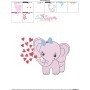 Baby Elephant Hearts Girl Embroidery Design Pattern-3
