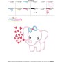 Baby Elephant Hearts Girl Applique Design Pattern-3