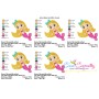 Baby Mermaid Blond Hair Embroidery Design Pattern-2
