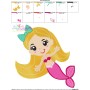 Baby Mermaid Blond Hair Embroidery Design Pattern-3