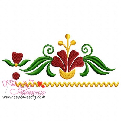Floral Border-1 Embroidery Design Pattern-1