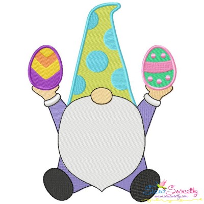 Spring Gnome Easter Eggs Embroidery Design Pattern-1