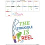 The Struggle Is Reel Fishing Lettering Embroidery Design Pattern-3