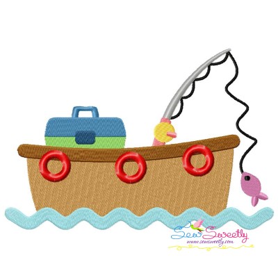 Fishing Boat Embroidery Design Pattern-1