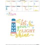 Let Your Light Shine Beach Lettering Embroidery Design Pattern-3