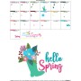 Hello Spring Floral Boot Lettering Embroidery Design Pattern-3