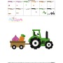 Farm Tractor With Wagon-3 Embroidery Design Pattern-3