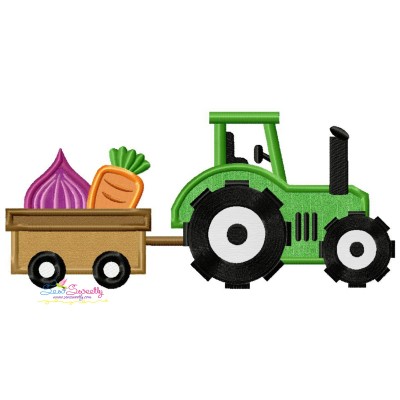 Farm Tractor With Wagon-3 Applique Design Pattern-1
