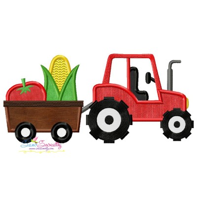 Farm Tractor With Wagon-2 Applique Design Pattern-1
