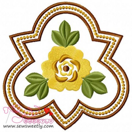 Floral Badge-2 Embroidery Design Pattern-1