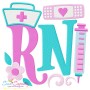 Nursing Medical Lettering Embroidery Design Bundle-1-4
