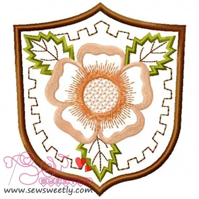 Floral Badge-1 Embroidery Design Pattern-1