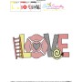 Love Firefighter Sketch Lettering Embroidery Design Pattern-3