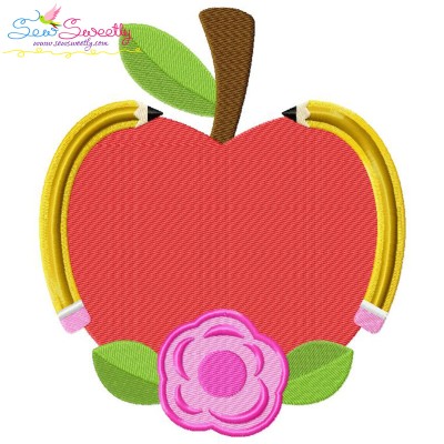 Apple Pencil Flower Embroidery Design Pattern-1