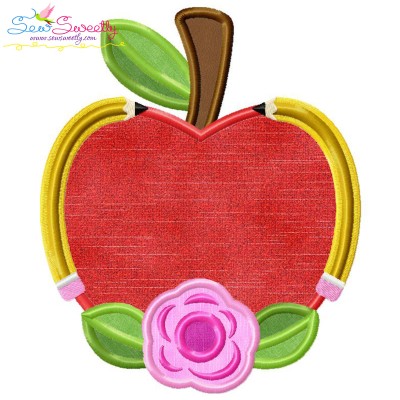 Apple Pencil Flower Applique Design Pattern-1