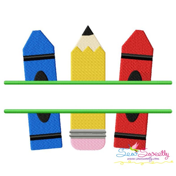 Pencil Crayon Split Embroidery Design Pattern-1
