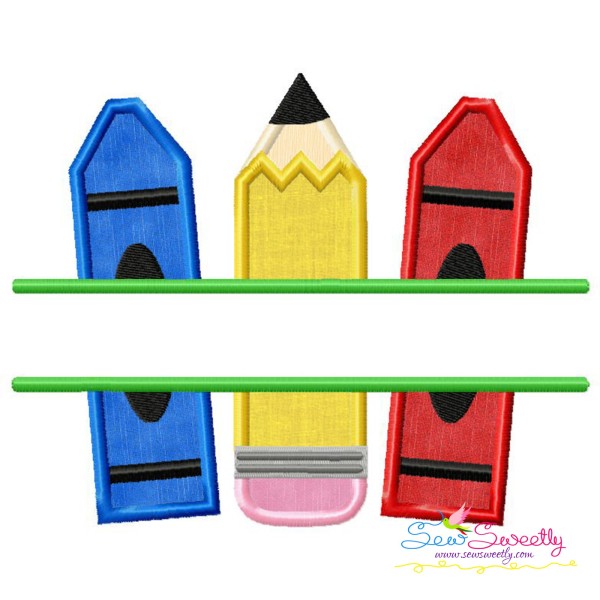 Pencil Crayon Split Applique Design Pattern-1