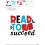 Read To Succeed American Theme School Lettering Embroidery Design Pattern-3