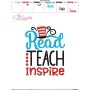 Read Teach Inspire American Theme School Lettering Embroidery Design Pattern-3