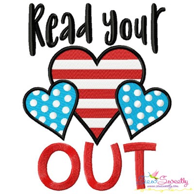 Read Your Heart Out American Theme School Lettering Embroidery Design Pattern-1