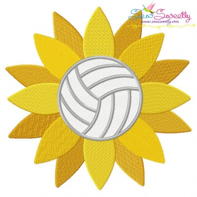 Volleyball Sunflower Embroidery Design Pattern-1