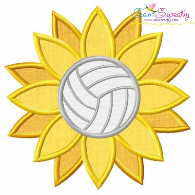 Volleyball Sunflower Applique Design Pattern-1