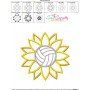 Volleyball Sunflower Applique Design Pattern-3