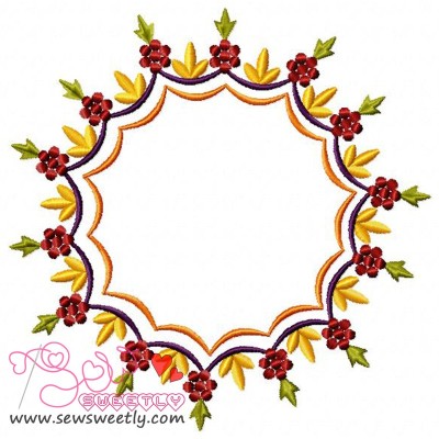 Floral Frame-3 Embroidery Design Pattern-1