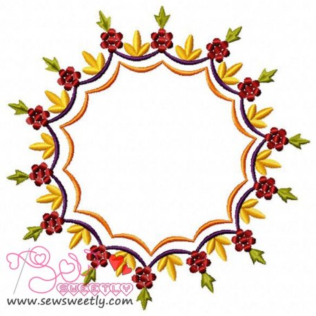 Floral Frame-3 Embroidery Design- 1