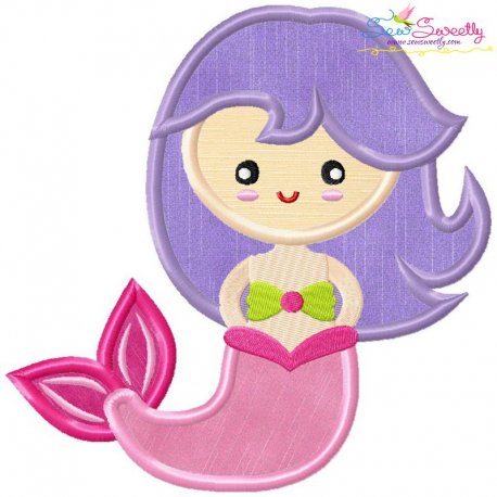 Pink Mermaid Applique Design Pattern-1